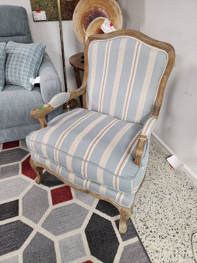 Shabby Blue Stripe Chair