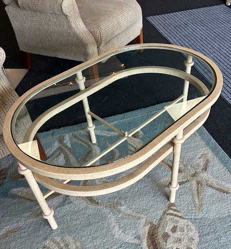 Oval Glass Top Coffee Table