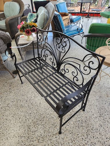 Outdoor Love Seat Folding Metal Bench