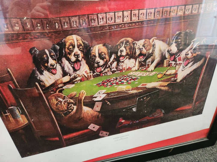 " Poker Sympathy" by CM Coolidge 31 x 25" Wall Art