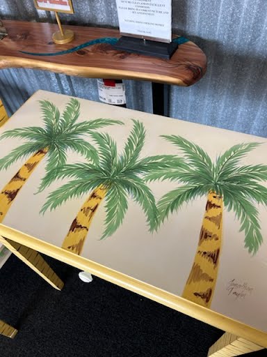 Vanity w/ Mirror Signed Jonathan Taylor Palm