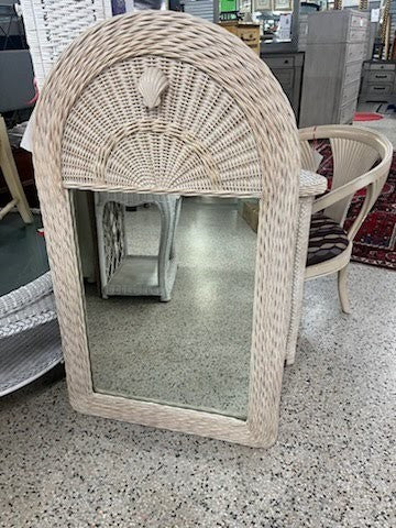 Mirror Wicker Shell Accent