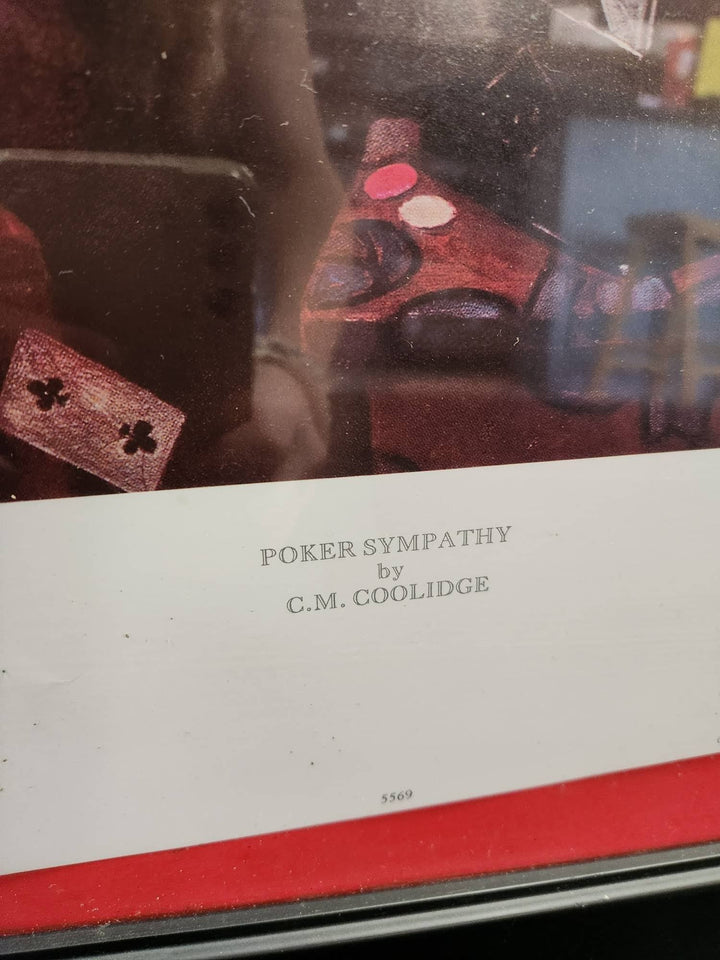 " Poker Sympathy" by CM Coolidge 31 x 25" Wall Art