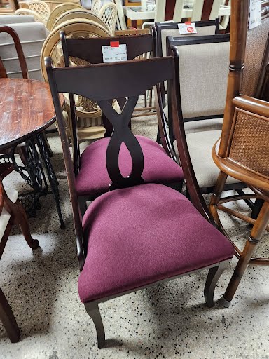 SET OF 2-Wood Plum Seat Chairs