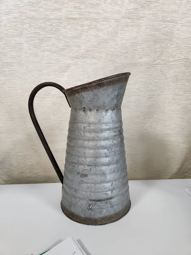 10" height galvanized pitcher