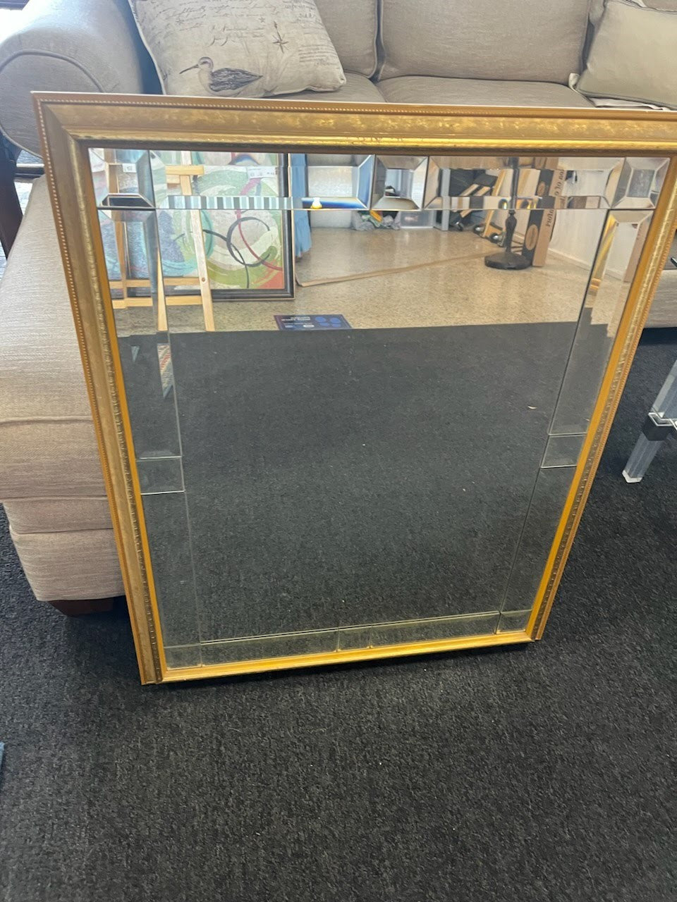 Gold Frame Beveled Edge Mirror 25x30