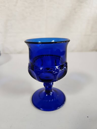 Crown Thumbprint Imperial 4.5" Tall Cobalt Blue