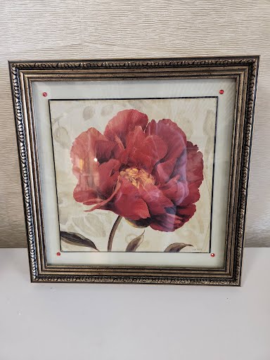 17" Red Poppy Flower Wall Art