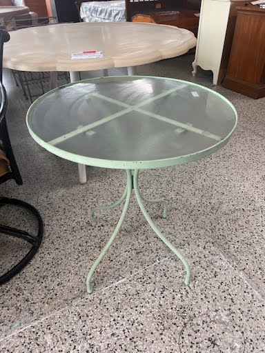 24" Round Mint Green Outdoor Table
