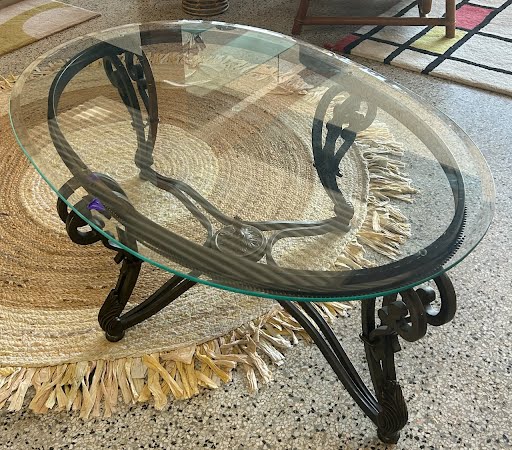 Coffee Table Oval Glass Top