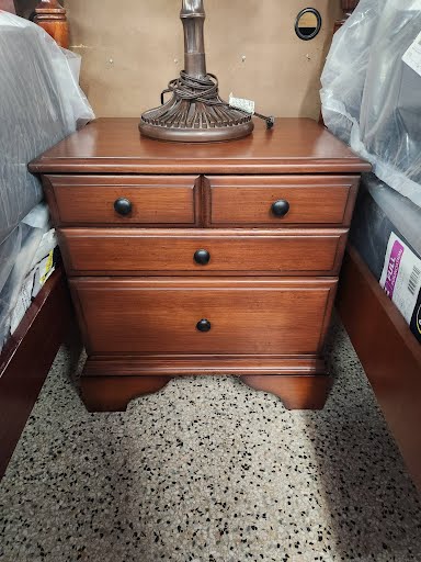 Medium Wood Two Drawer Nightstand