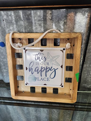 Wall Art "This Is Our Happy Place" wood 9x9