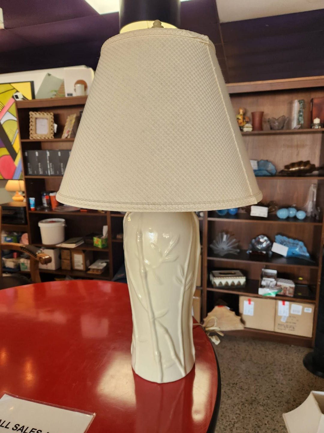 Cream Bamboo Design Table Lamp