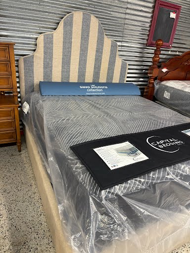 Robb & Stucky Linen Stripe Queen Bed Frame