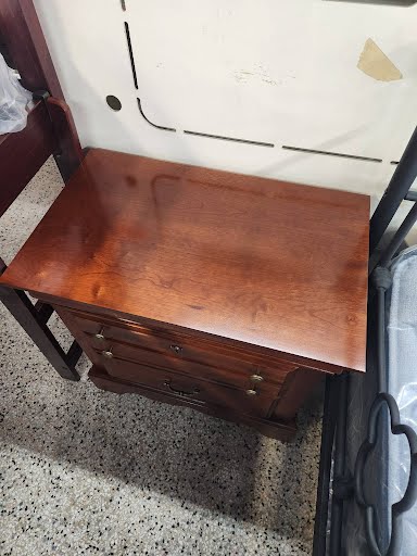 Brown Cherry Two Drawer Nightstand