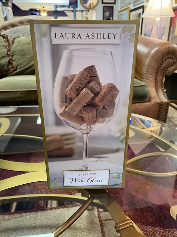 oversized wine glass decoration Laura Ashley Oversized Wine Glass Decor – Design Furniture Outlet &  Consignment