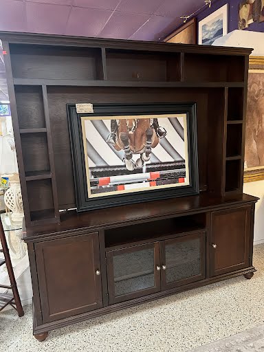 Entertainment Center Dark Wood 2 Piece