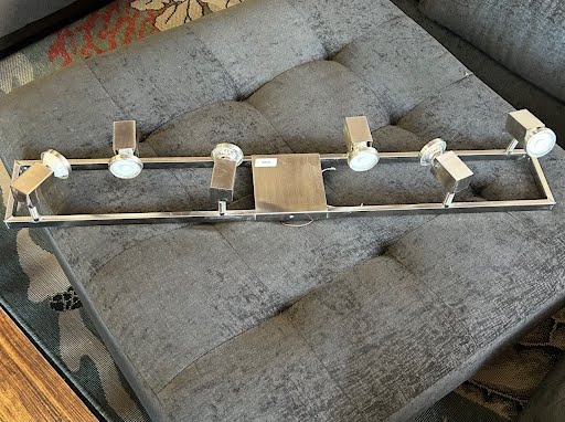 6-Light Matte Nickel Track Lighting Kit with Adjustable Track Heads Chandeliers