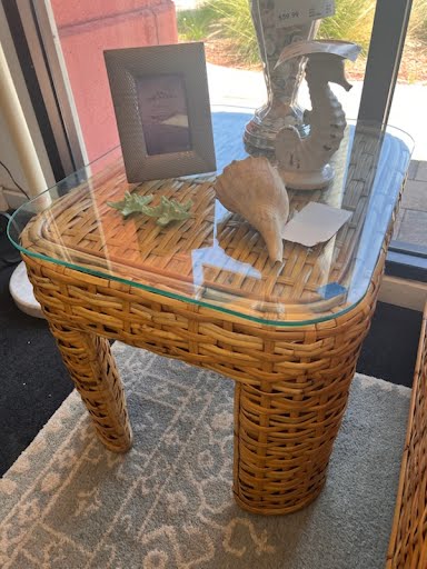 End Table Woven Rattan