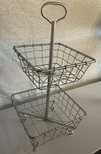 Silver 2 Tier Fruit Basket