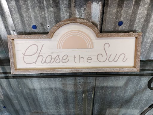 "Chase The Sun" wood 24x10 Wall Art