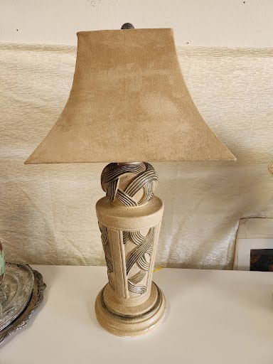 33H" Tan Ceramic Table Lamp