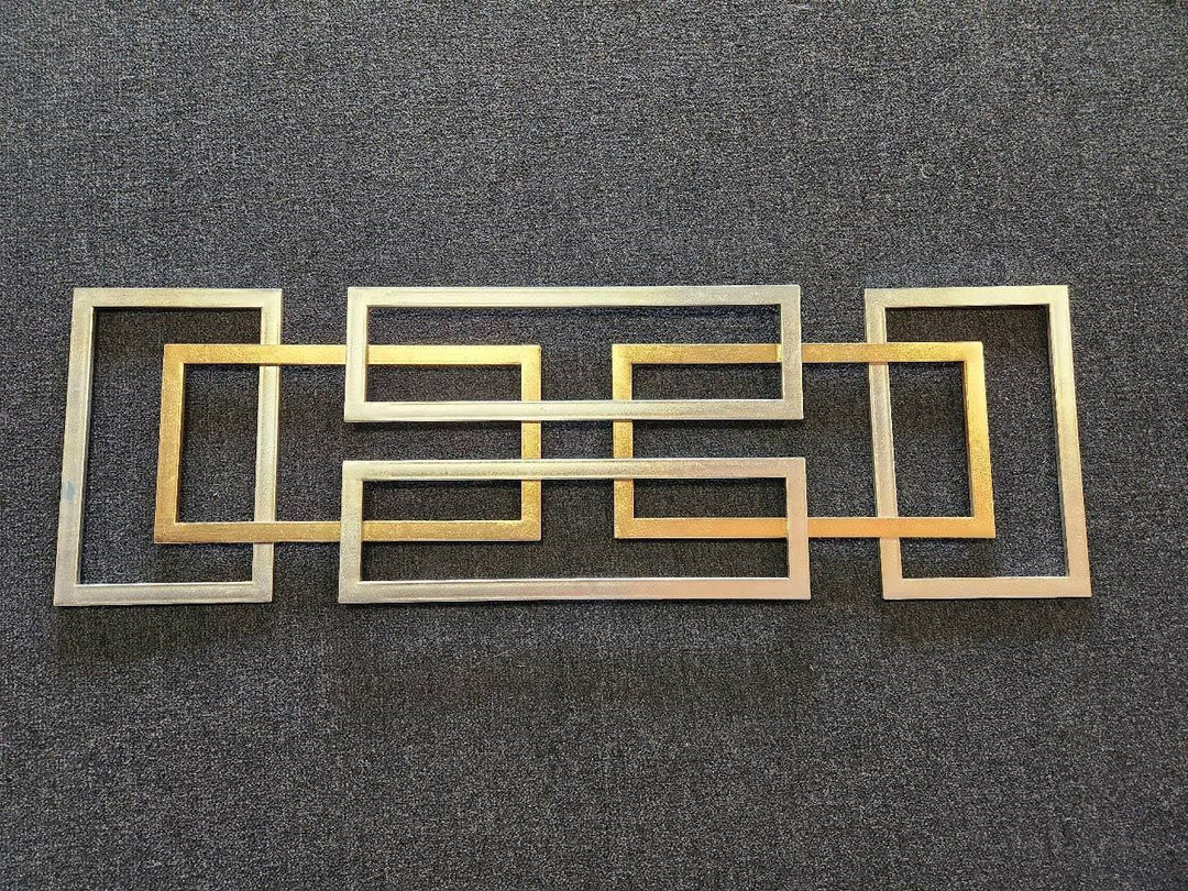 Silver & Gold Metal 51x16" Wall Art