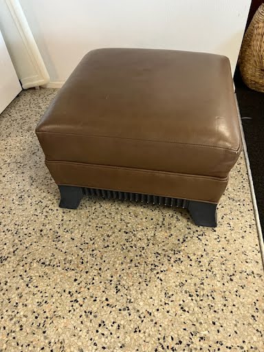 Brown Leather Ottoman