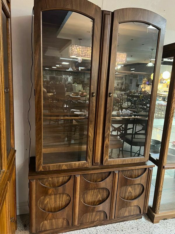 Mid Century Modern Walnut and Rosewood Buffet and Hutch 1960's