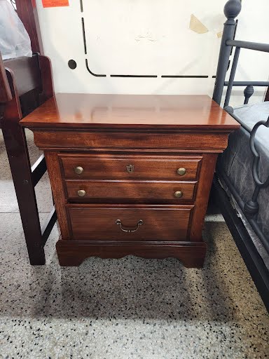 Brown Cherry Two Drawer Nightstand
