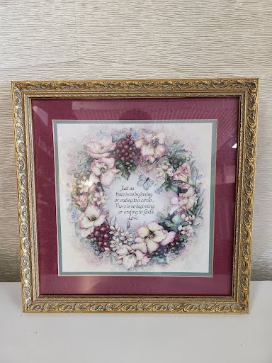 17" Floral Wreath Wall Art