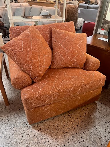 Orange/Rust ZigZag Design Chair