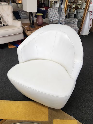 W. Schillig Swivel Leather Chair