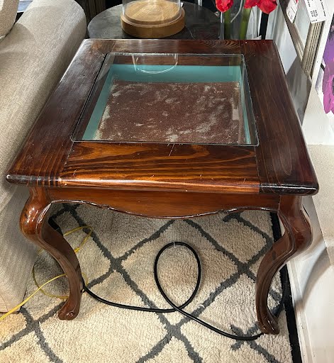 Shadow Box Wood End Table