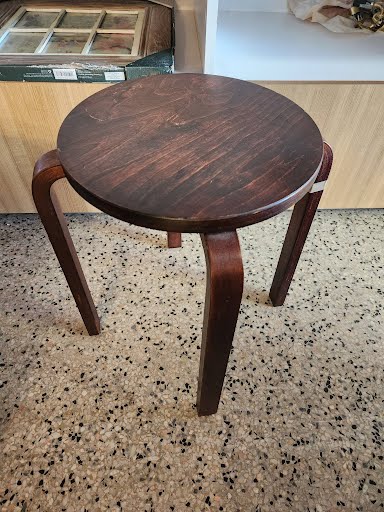 Dark Round End Table/Stool