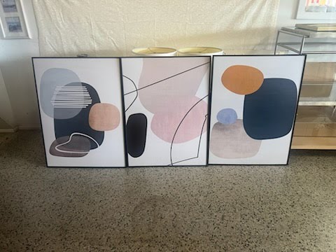3 Piece Contemporary Framed Canvas Wall Art