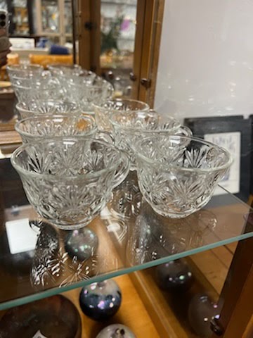 Set/6 cut glass tea cups