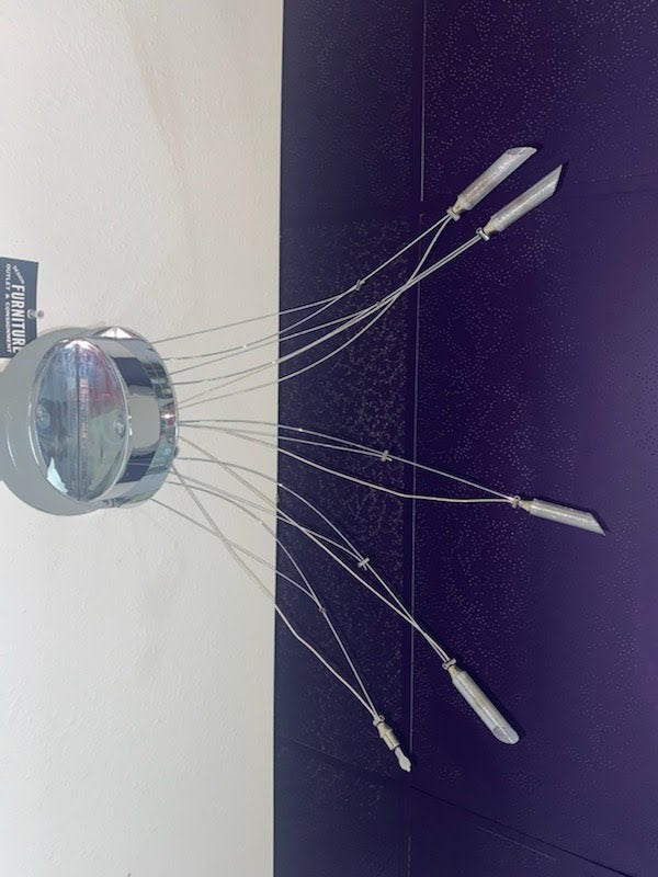 Chrome wall mount with 5 adjustable bulbs