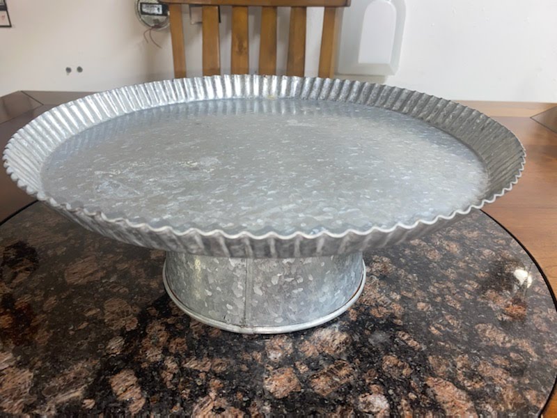 Tin serving platter