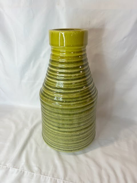 16" Tall Green Gloss Vase