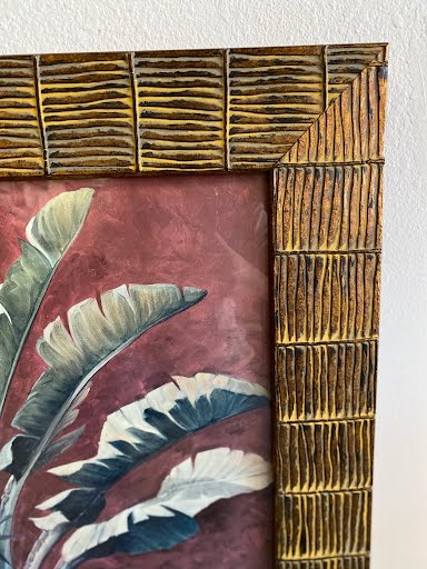 Bird of paradise print w/ textured frame