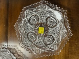 Cut Glass Plate with zig-zag trim
