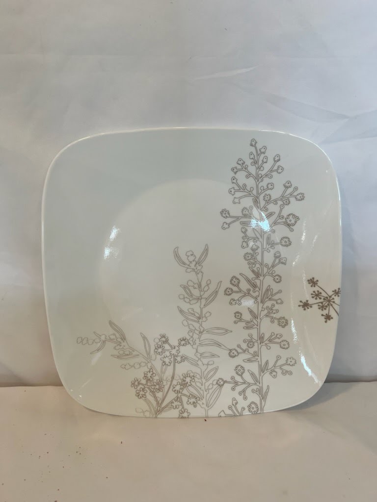 CORELLE SHADOW DANCE 10.5 Plate Square Dinner