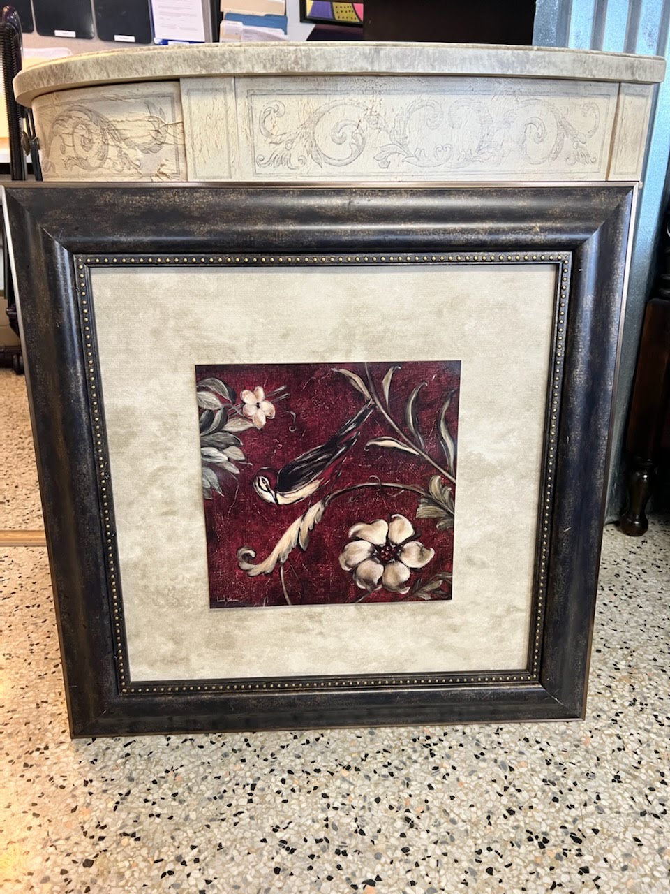 Burgundy flower wall art