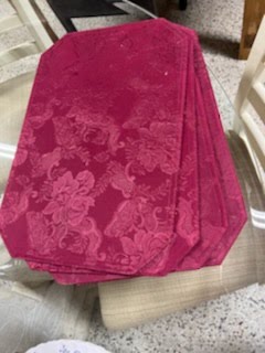 Set/4 Shiny Swirl Red Placemats