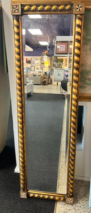 18"x60" Wood Inlay Floor Mirror