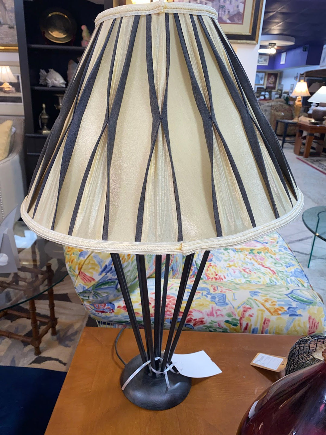 Black & cream table lamp with shade