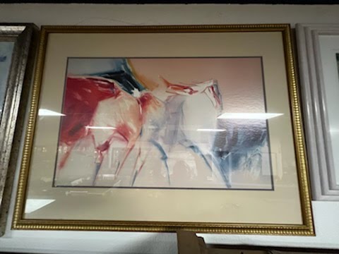 Pastel Blooming Abstract Gold Framed Art