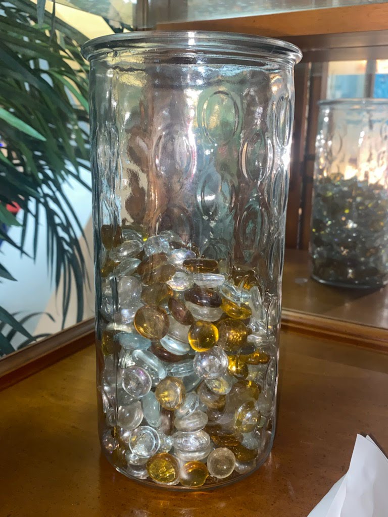 Tall glass vase