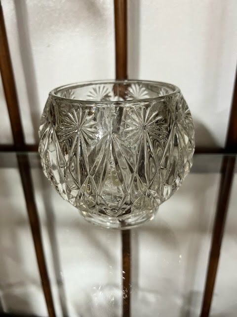 Cut crystal candle holder